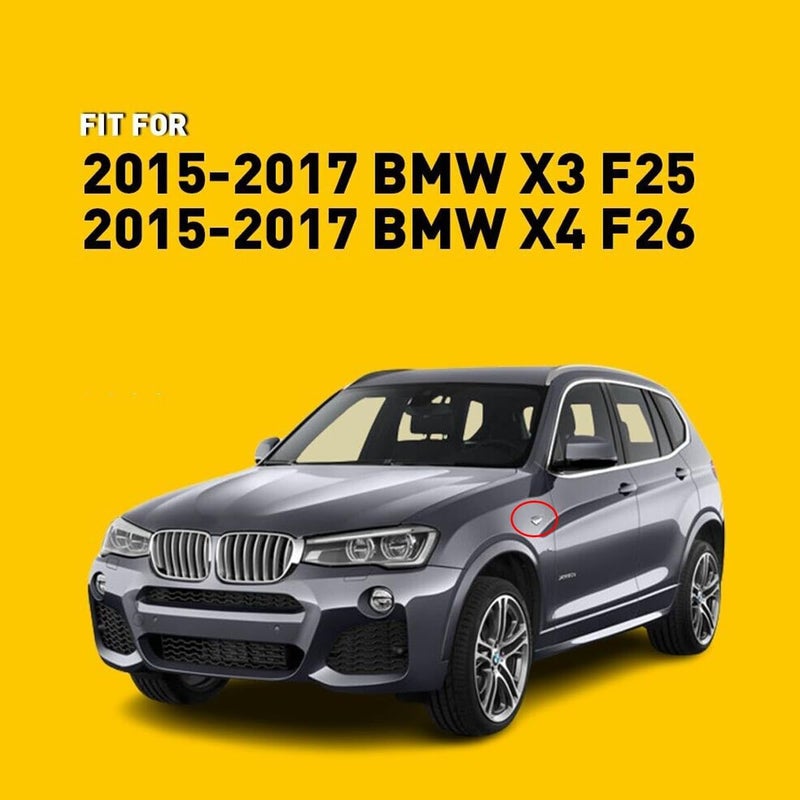 Vehjunc Front Side Fender Trim Chrome Finisher side marker Emblem Moulding fits BMW X3 X4 F25 F26 Replaces# 51117338569 51117338570 - Image 3